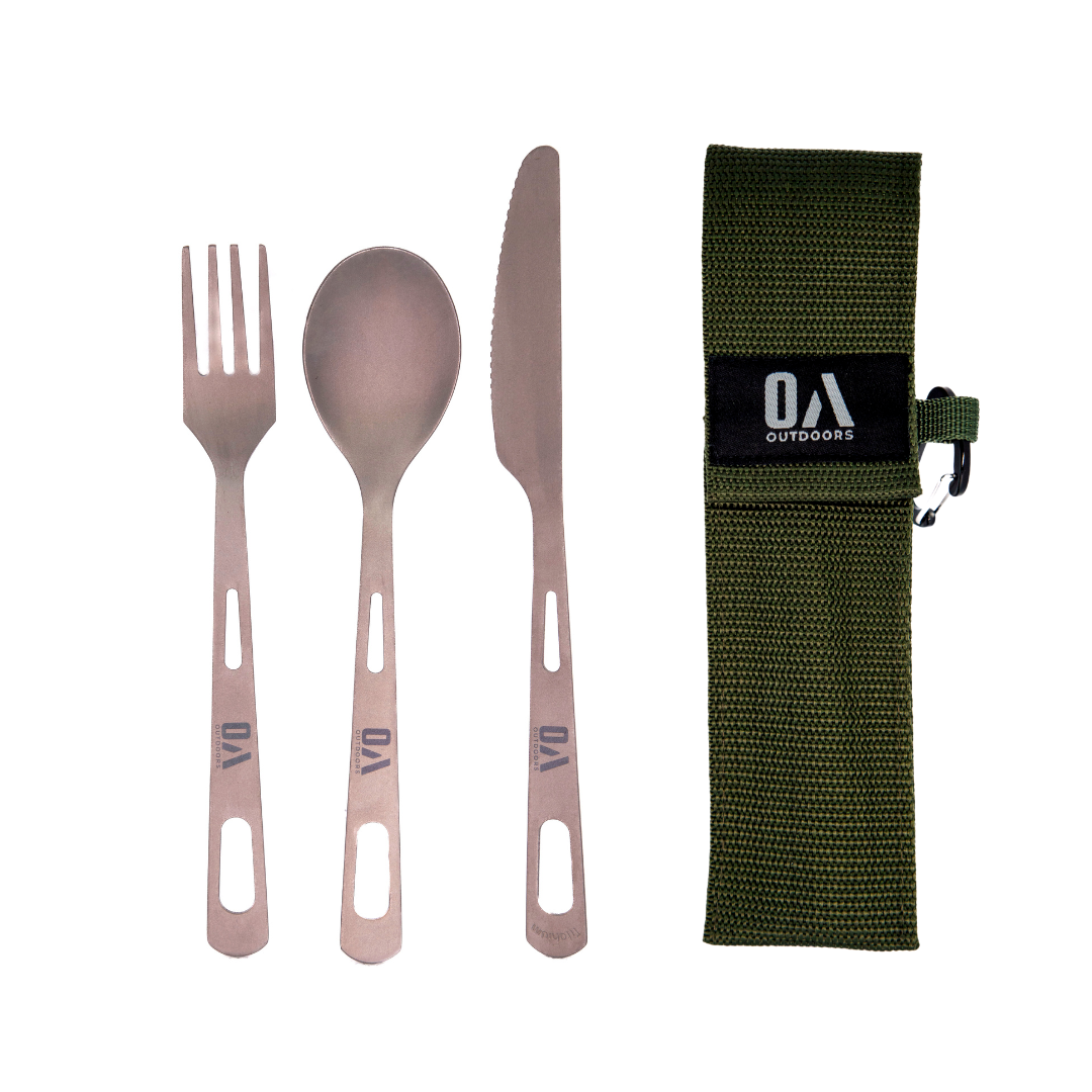Set Cubiertos en Titanium con Estuche y Clip