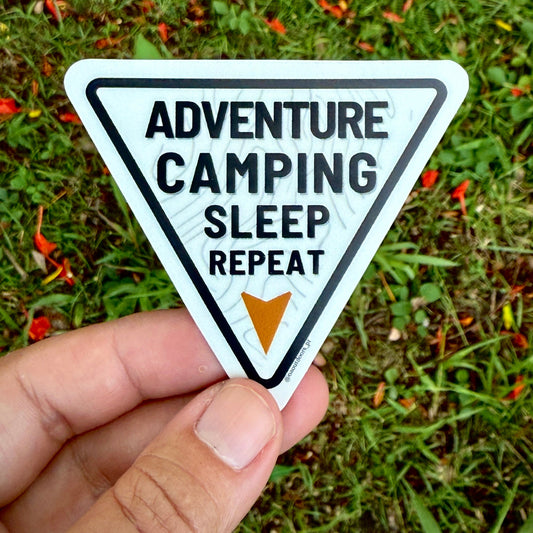 Adventure, Camping, Sleep Repeat Sticker
