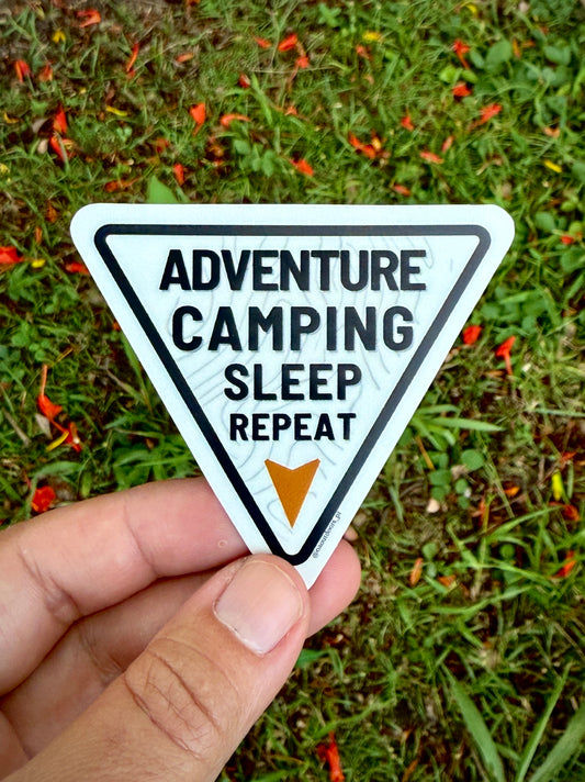 Adventure, Camping, Sleep Repeat Sticker